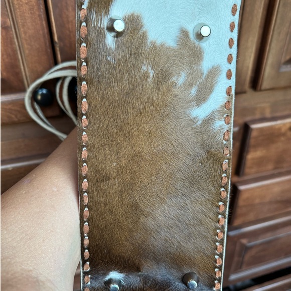 Small leather tote handcrafted - Picture 4 of 4